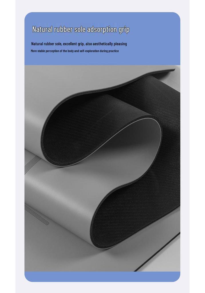 Non-Slip PU Natural Rubber Yoga Mat - Thick, Soundproof & Sweat-Absorbing for Men & Women