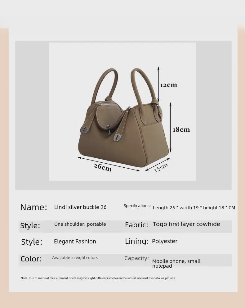 2025 Vielseitige Sommer-Arzttasche aus Lindy-Rindsleder: Damen-Schulterhandtasche aus echtem Leder