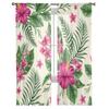 Tropical Flowers Tulle Curtains Sheer Drapes for Living Room Bedroom Modern Window Decor