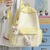 Schoolbag Niche Small Fresh Simple Mori Backpack Plaid Schoolbag Junior High School Student Pain Bag Large Capacity Women's Bag