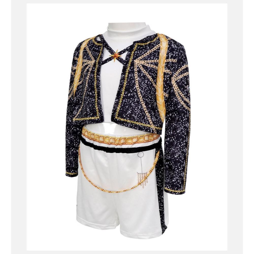 Girls School Stage Performance Pop Singer Carnival Party Role Playing Costumes Kids Pretend Game Halloween Cosplay Outfit Suit Set