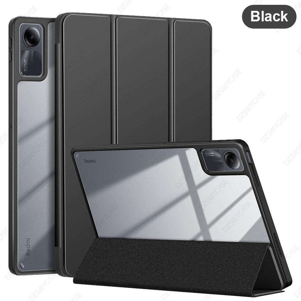 Case for Xiaomi Redmi Pad SE 11 Inch 2023, With Pencil Holder, Trifold Stand Clear PC Back Case, With Auto Sleep/Wake
