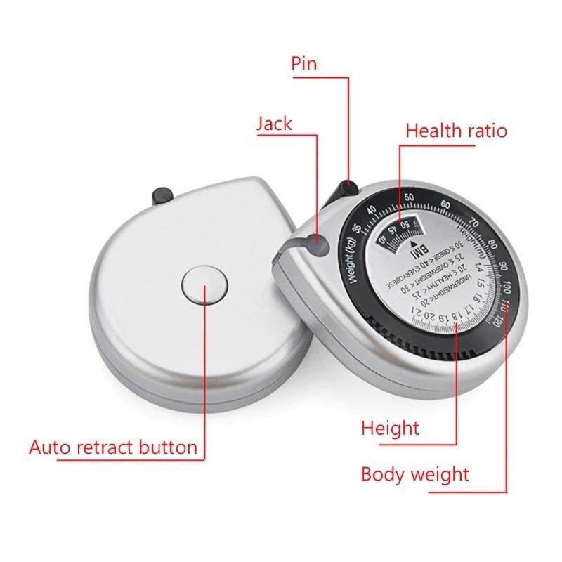 1Pcs Body Mass Measuring Tape Measure 150cm BMI Calculator Fitness Weight Loss Muscle Fat Tester