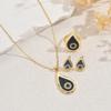 Popular Women's Earrings Necklace Set Personality Demon's Eye Hip Hop Design Ring Versatile High Long Item