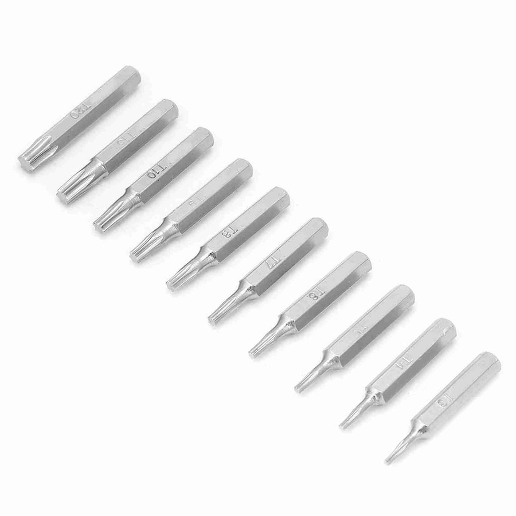 10PCS 4mm Shank Star Screwdriver Bits Set Repair Tools T3 T4 T5 T6 T7 T8 T9 T10 T15 T20