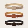 Simple Solid Color Suede Oval Buckle Design Women Casual Belt For Use Daily