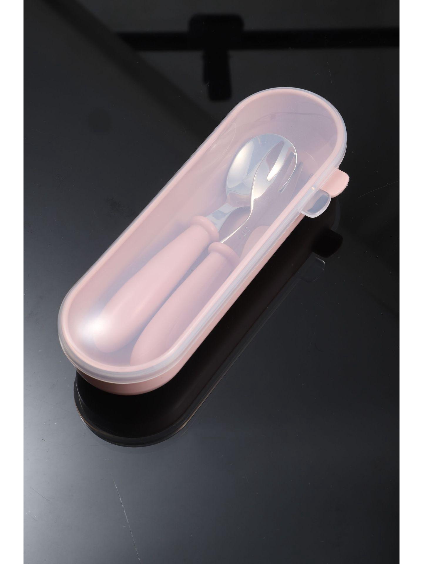 

Детский мультяшный набор из нержавеющей стали: ложка и вилка с изогнутыми полированными ручками - набор из 3 предметов