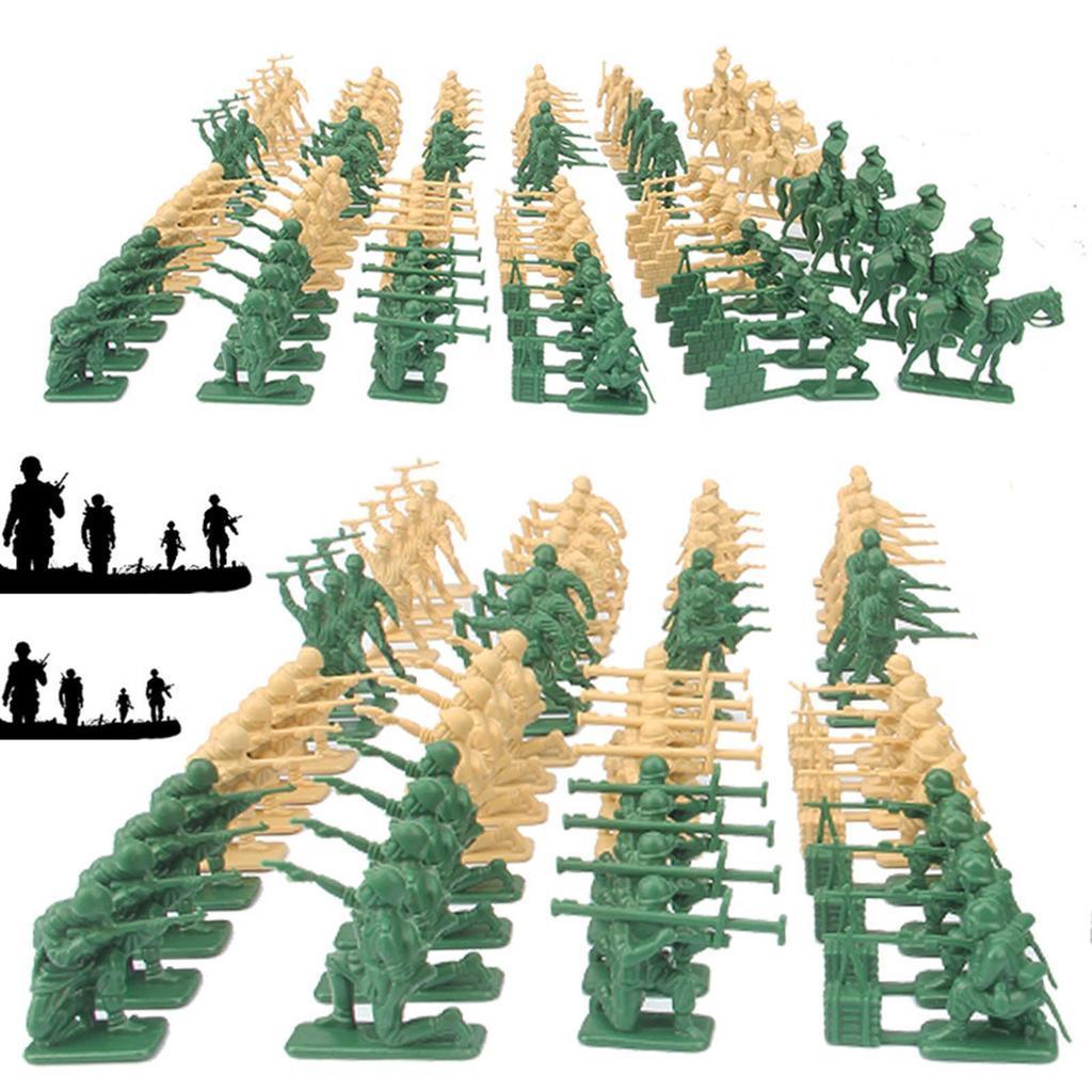Realistic 48-Piece Vehicles Soldiers Model Toys Toy Model Fighters for Boys Military Men
