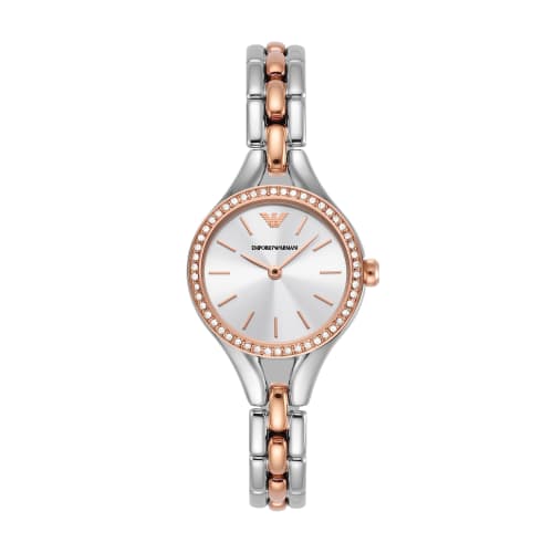 

Emporio Armani Women s Watch AR11551 Silver & Pink Gold