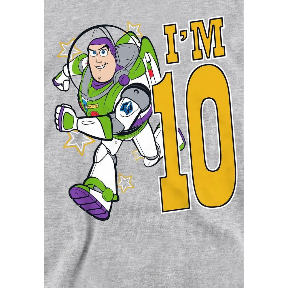 Toy Story Childrens/Kids I´m 10 Buzz Lightyear Heather Birthday Pullover Hoodie