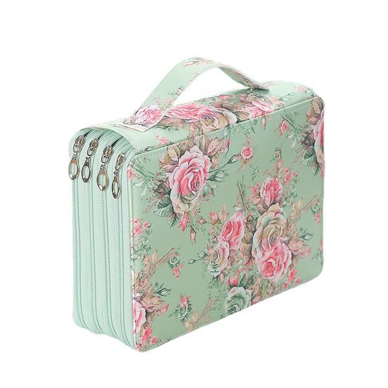 Colored 200 Slots Pencil Holder with Zipper Multi-layer Pencil Case Organizer Portable Pen Bag with Handle for Watercolor Pens Markers
