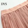 Indoor And Outdoor Wear Skirt Women Pleated Midi Elastic High Waist Solid Color for Smooth Outline Slimming Daily