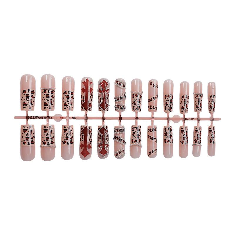 ins European and American hand-worn nail pads Long fake nails Nail patches Nail art products press on nails