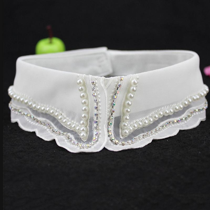 Perfekte Übereinstimmung Perlen Damen Falscher Kragen Hemd Spitze Abnehmbarer Kragen Für Damen Fake Kragen Abnehmbar Kleidung Accessoires Nep Kragen Halsband