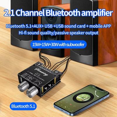 YS-LT21 Bluetooth Digital Amplifier Board Module 2.1 Stereo Dual Channel 15W+15W+30W With High And Low Tone Support APP