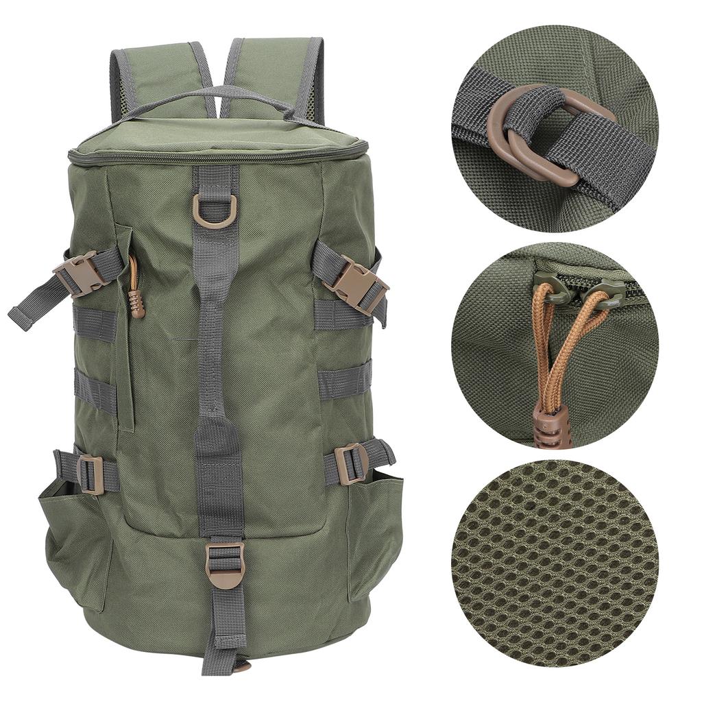 Fishing Bag Folding Cylindrical Large Capacity Fishing Tackle Backpack Travel Storage BagsMilitary