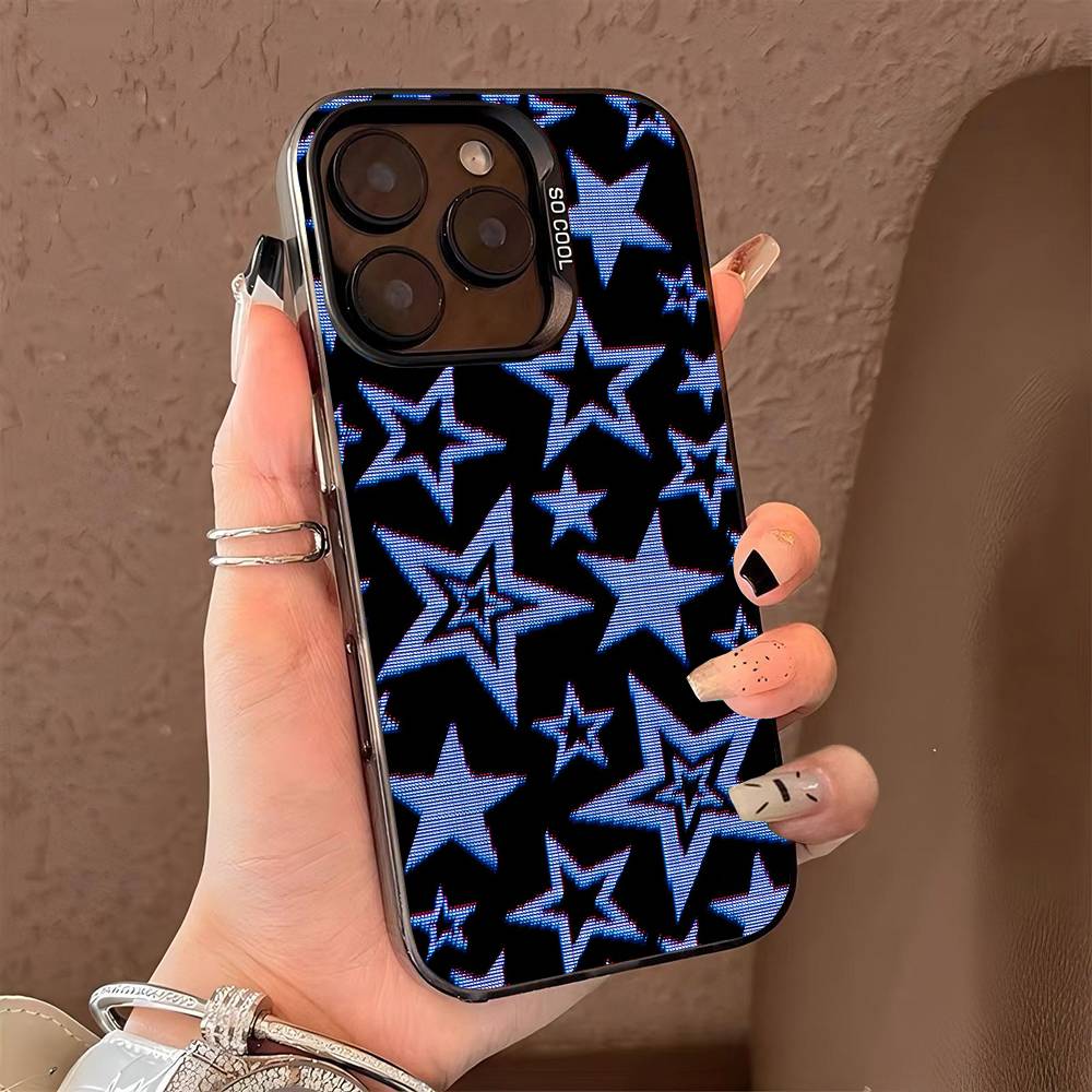 star phone case for iPhone 17 17Air 16 15 14 13 12 11 Pro Max Plus Colorful Silver