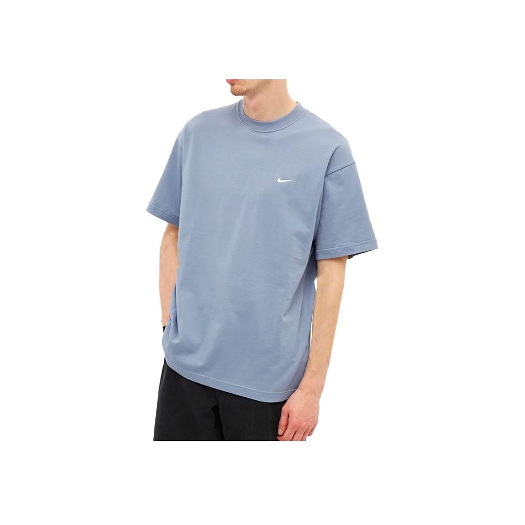 Nike Solo Swoosh Solid Color Sport Crew Neck Short Sleeve T-Shirt Men Tops Blue CV0559-512
