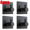1/1pc Bathroom Stainless Steel Robe Hook Multi-Purpose Adhesive Wall Towel Hook Home Kitchen Hardware Sundries Storage Hooks