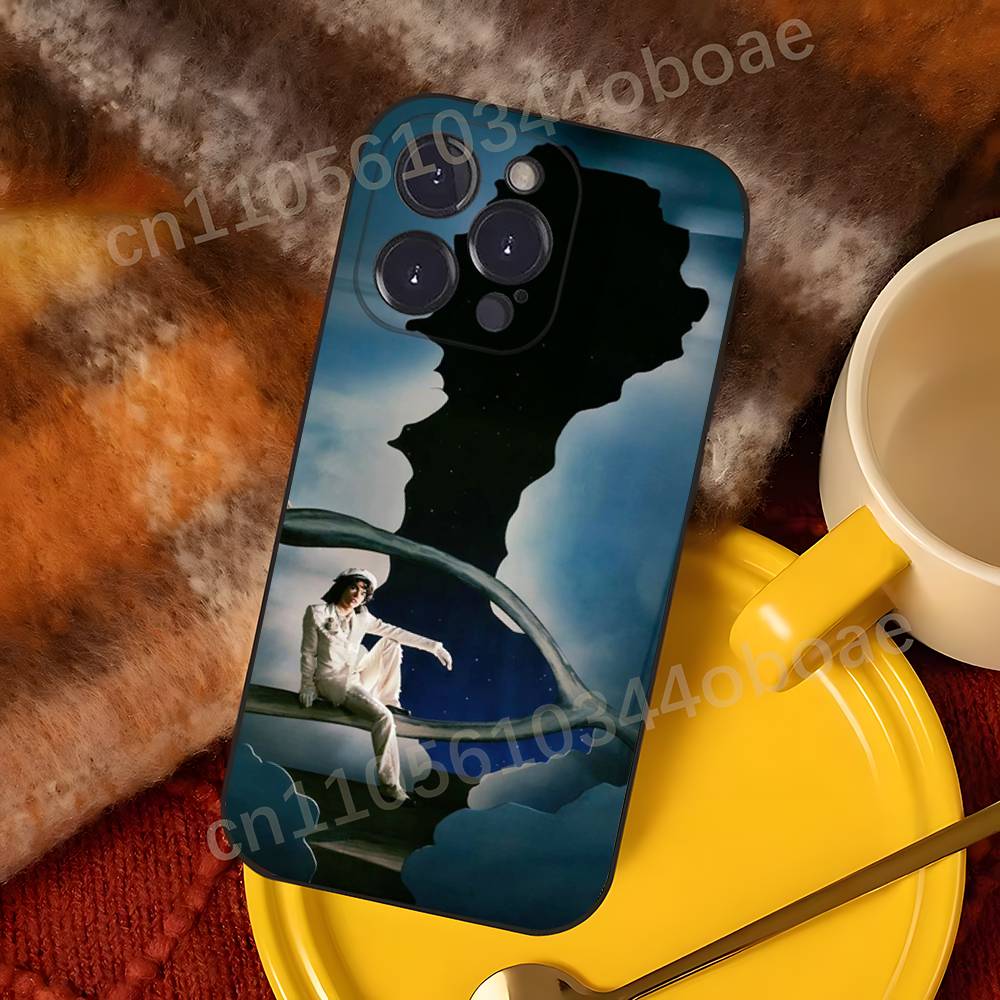 

C-Conan Grey Wishbone Phone Case For iPhone 17,16,15,14,13,12,11,Pro,Max,Plus Soft Black Cover iPhone14Pro