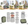 Titanium Tee-Set Tragbare Tassen Geschirr Stapelbar mit Tasche Vielseitige Reise-Teekanne für Reisen Outdoor Zuhause Angeln Büro