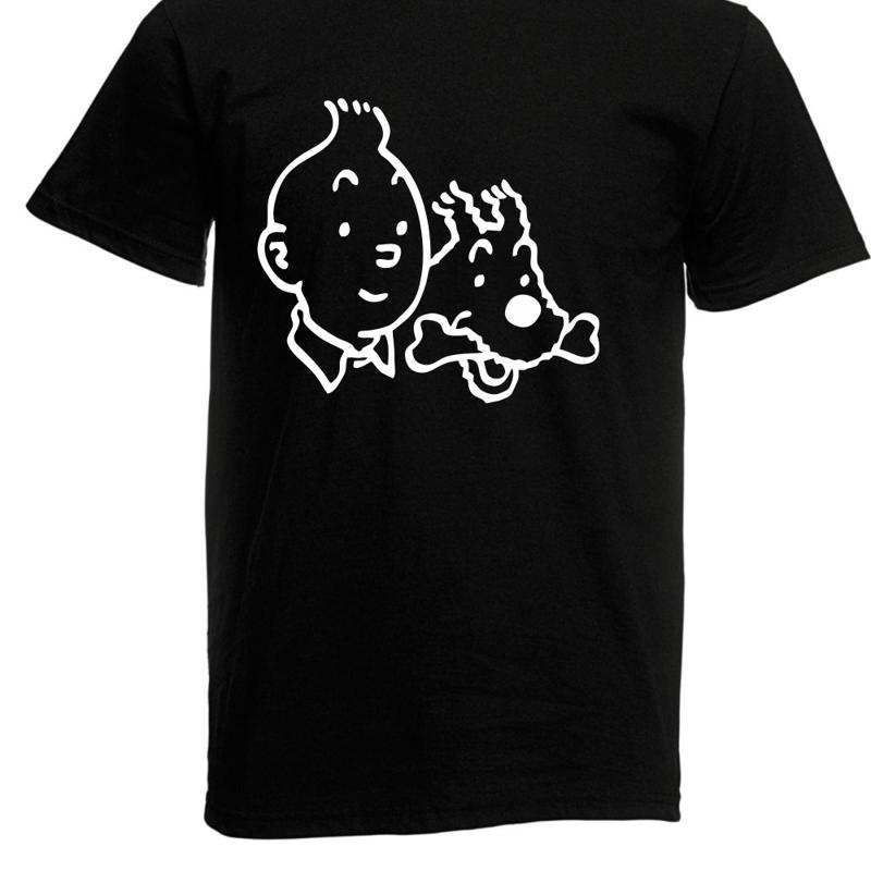 Mens Tim and Struppi T-Shirt Size Up To 5XL S разноцветный