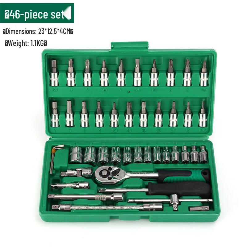 46-Piece Automotive Ratchet & Socket Tool Set