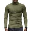 Men's Pullover Mock Neck Long-Sleeve Top - Comfortable Daily Solid/Stripe Basic Base Layer
