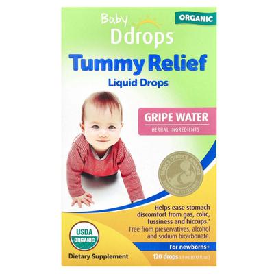 Baby Organic Tummy Relief Liquid Drops, Newborn+, 120 Drops, 3.3 Ml (0.12 Fl Oz)