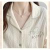 Pajama Set Women's Spring and Autumn Cardigan New Girls Simple Casual Princess Style Home Clothes Long Sleeve Pajama Set