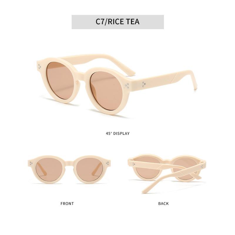 

Классические круглые поляризационные солнцезащитные очки женские мужские линзы цвета чая для улицы вождения солнцезащитные очки винтажные с заклепками очки от солнца УФ400