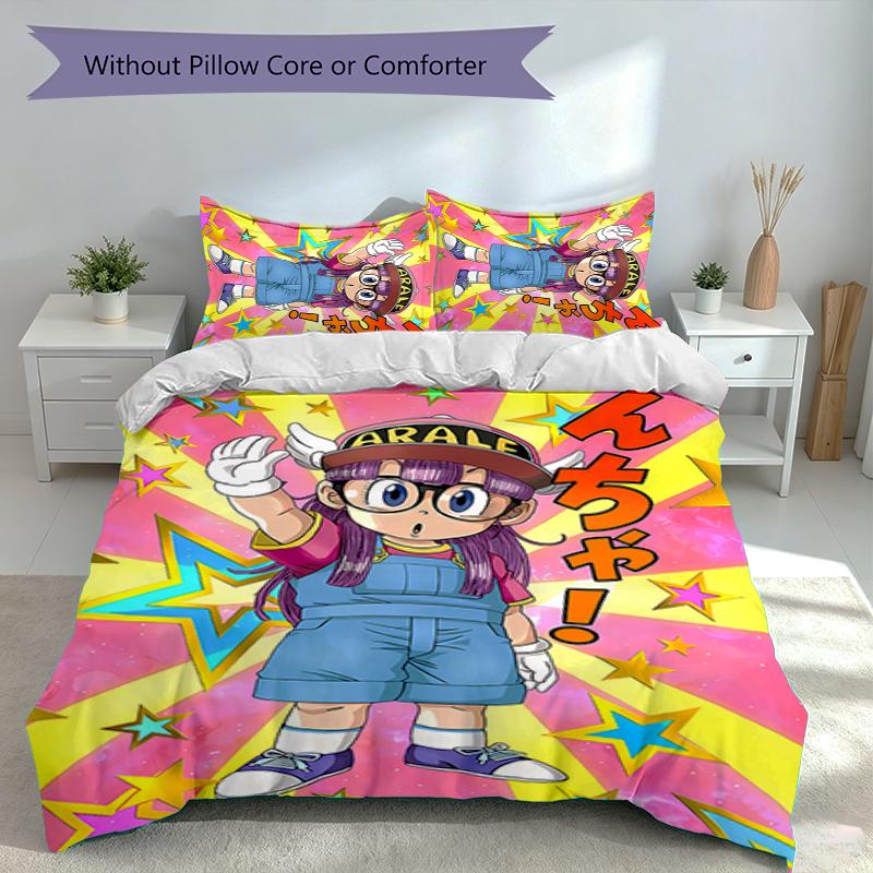 3pcs Arale Duvet Cover Set, Includes 1 Duvet Cover and 2 Pillowcases,Skin-Friendly&Comfortable Fabric,Suitable Bedding Sets