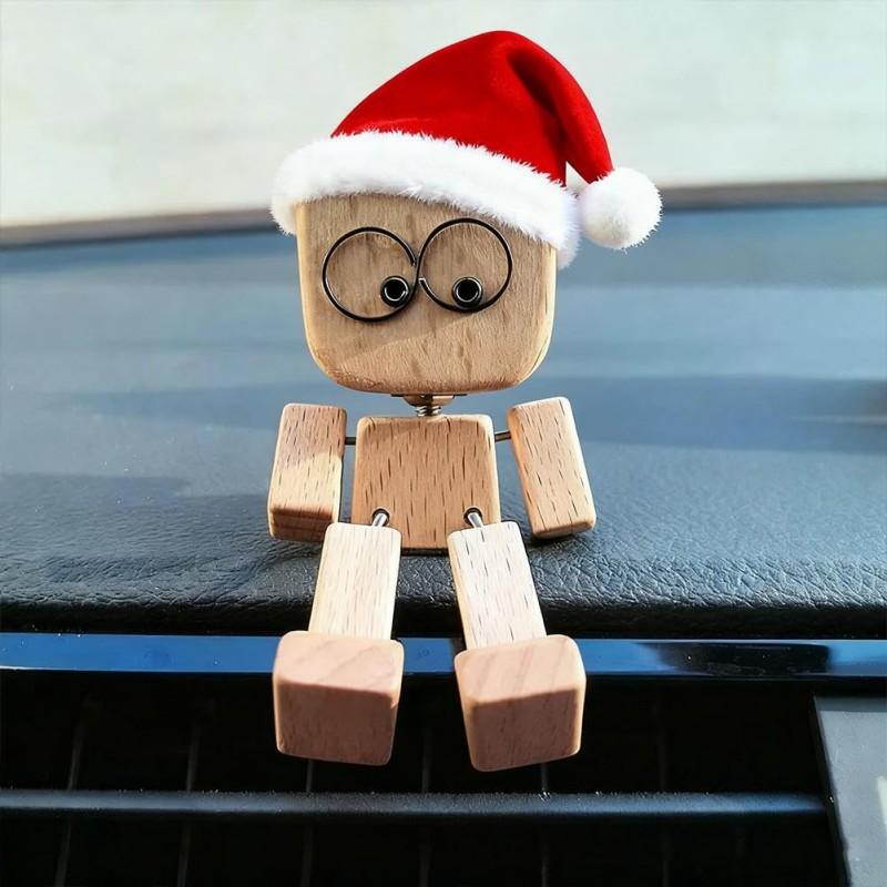 Shaking Man Statue Handmade Wooden Man Figurine for Man Gift It Comes with Vivid Expression Accessories,bookshelf,car Decorations Christmas Gift