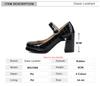 Fashion Spring New Woman Block Heel Classic Closed Toe Mature Ladies Office Pumps Buckle Strap Vintage Women Platform Mary Janes Shoes