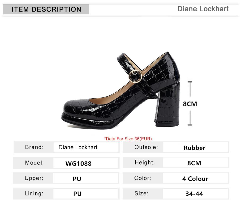 Fashion Spring New Woman Block Heel Classic Closed Toe Mature Ladies Office Pumps Buckle Strap Vintage Women Platform Mary Janes Shoes