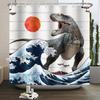 Funny Dinosaur Shower Curtain for Bathroom Cute Animal Cool Dinosaur Children Bathroom Curtain Waterproof Bath Curtain Decor