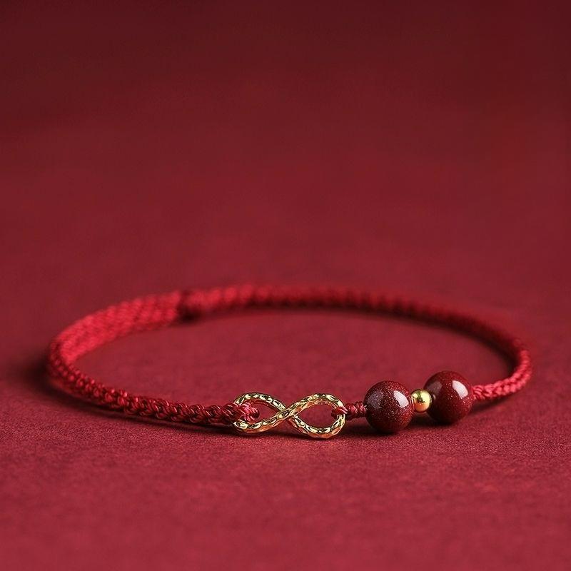 Handmade Rope Bracelet, Joy Red / Peace Red / Elegant Black, Retro New Chinese Ethnic Style Unisex Jewelry with Safety Buckle, Travel Souvenir