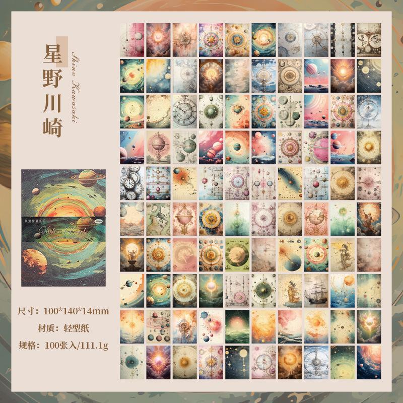 100 pcs Vintage Flowers pattern material paper DIY Decoration Scrapbook background paper for Junk Journal craft paper