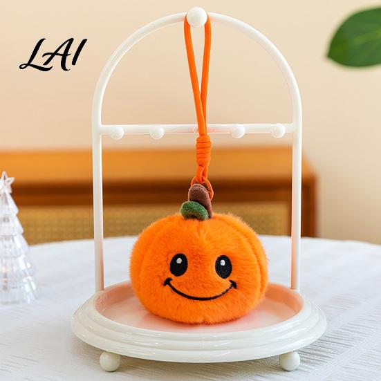 Small Halloween Decorations Pumpkin Plush Keychain Cute Spooky Stuffed Toy Pendant for Bag Charm Keys Soft Mini Doll Hanging Ornament Festival