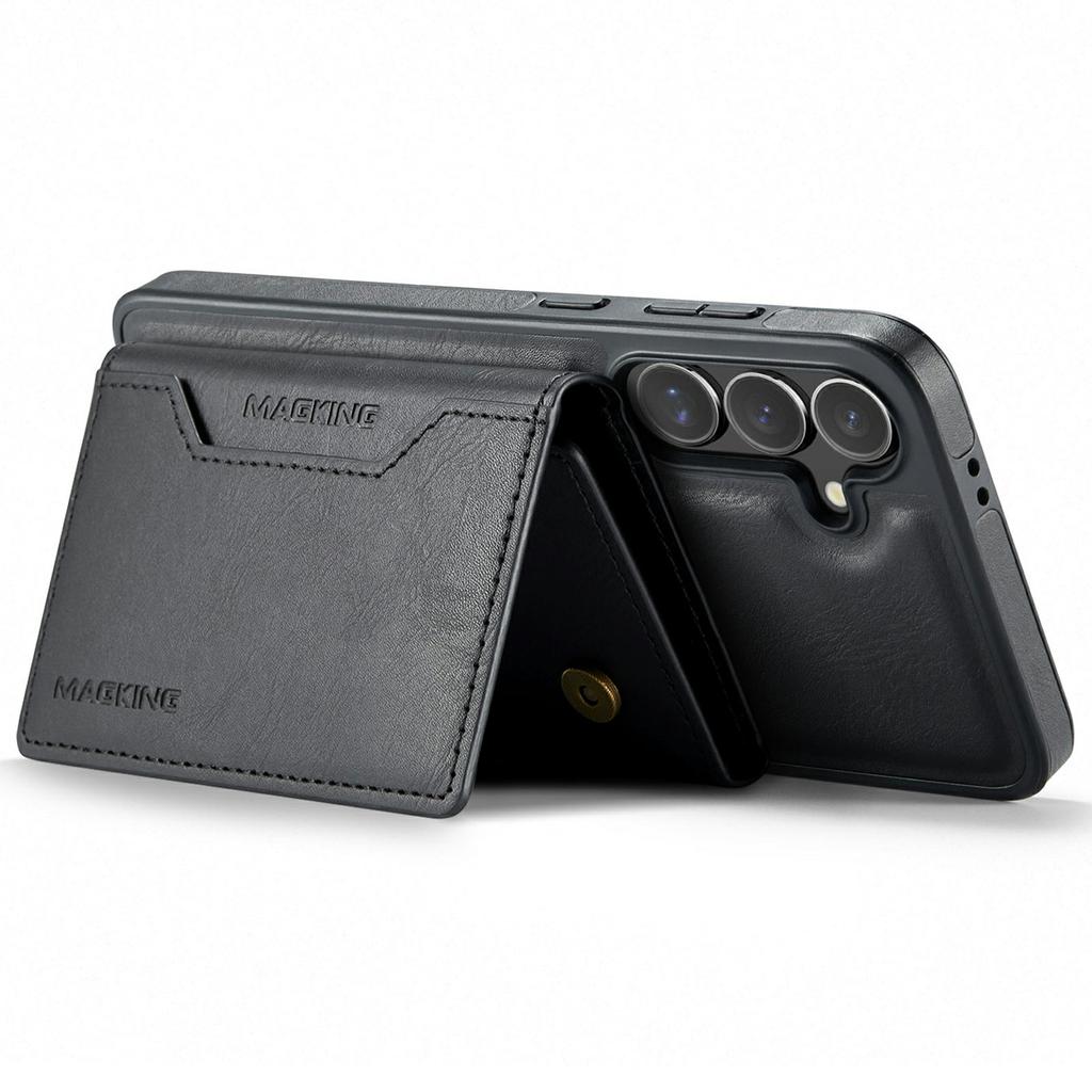 MAGKING K2 Series For Samsung Galaxy S24 FE Magnetic Case PC + TPU + PU Phone Cover with RFID Blocking Wallet