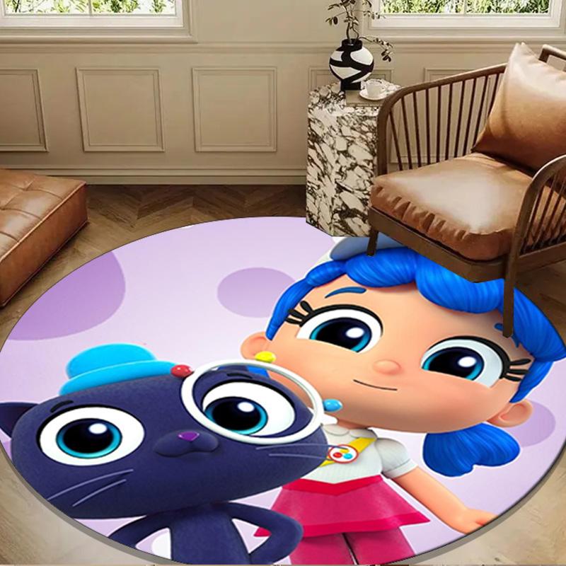 Rainbow Kingdom Adventure Round Rug for Livingroom,Bedroom, Palyroom, Chair Rug, Area rug, Circle Carpet, Large Size Fan Christmas gift