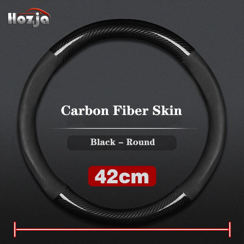 38cm 40cm 42cm 45cm 47CM Carbon fiber Leather Steering Wheel Cover Non slip breathable For Truck Bus Auto Interior Accessories
