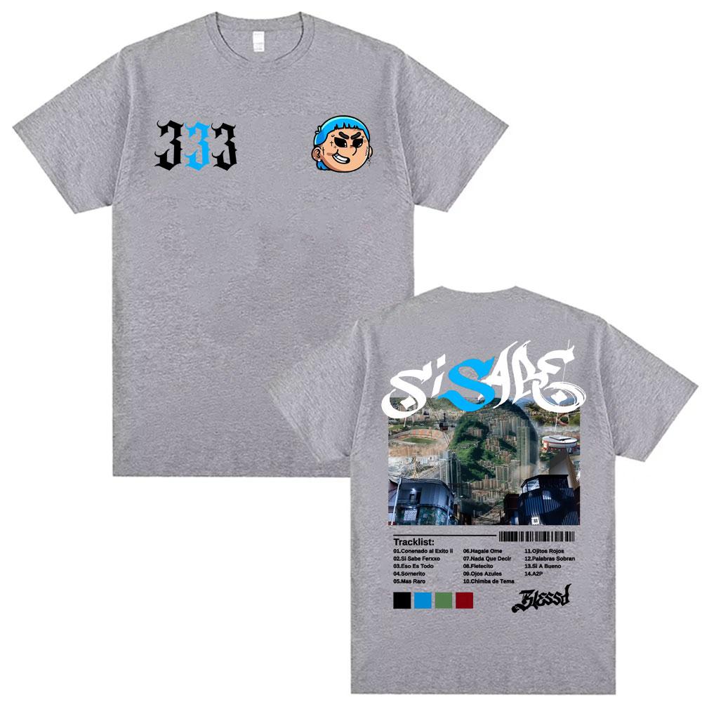 Rap Singer Blessing Si Sabe Album Tour Merch Tshirt 2026 Summer Mens Womens Luxury Hiphop Tshirt Cotton Oversized Tshirt