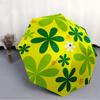 1pc Flower Pattern Automatic Folding Umbrella - 8-Rib Iron Frame, Windproof, Portable Sunshade with Plastic Handle for Travel & Outdoor Acti