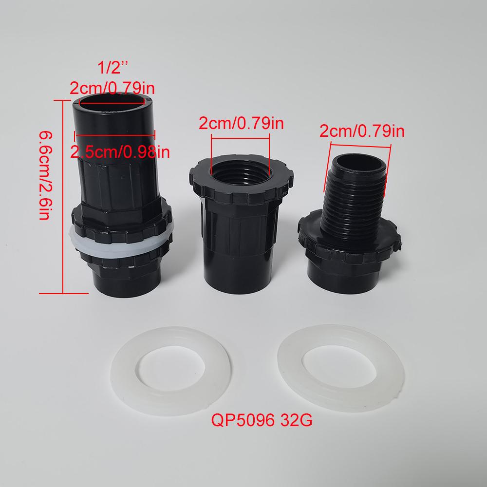 20~32mm Black Aquarium Connector PVC Waterproof Pipe Butt Fish Tank Straight Fitting Joint Fish Tank Tool Accessories IBC S60