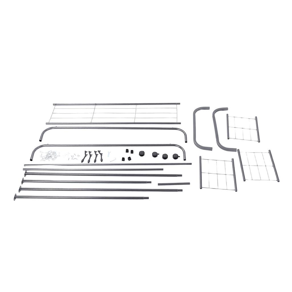 Rolling Double Rods Clothes Rack Space Saving Strong Load Bearing Stainless Steel Standing Garment Rack for Coats
