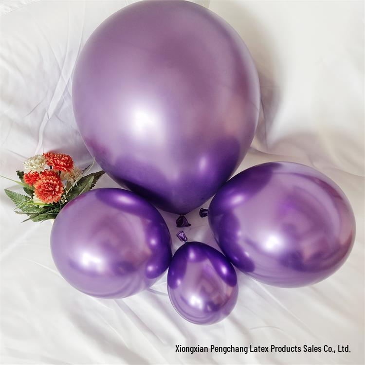 Purple Chrome Latex Balloons - 5/10/12/18 inch, Round, In Stock for Birthday Decor