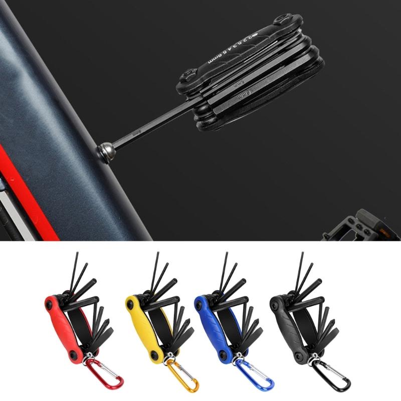8 In 1 Multi-Function Bike Repair Tool Folding Metric Repair Tool Portable Socket Wrench Portable Bike Essential Tool