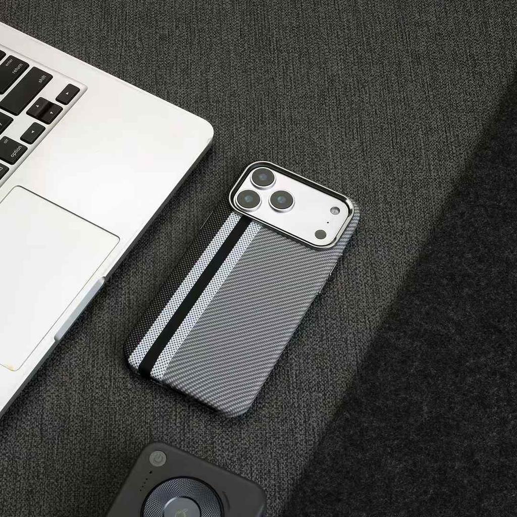 Luxury Carbon Fiber Texture Magnetic Case For IPhone 17 Pro Max Air 16 15 14 13 12 Pro Metal Lens Frame Button Shockproof Cover