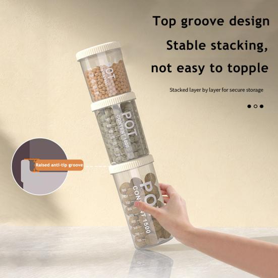 Yousheng Transparent Grain Canister Kitchen Sealed Jar Food-Grade Airtight Storage Container Pantry Organizer for Snacks Dried Foods Tea